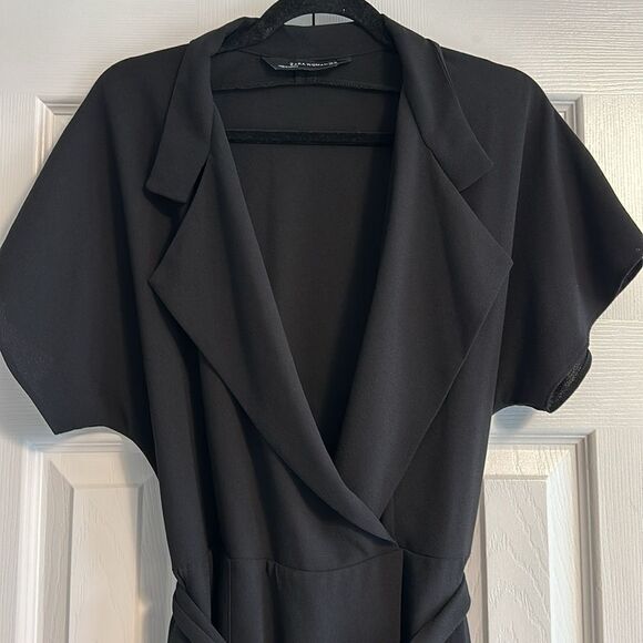 Zara Woman Black Short-sleeve Pants Romper, Size M - Picture 3 of 9